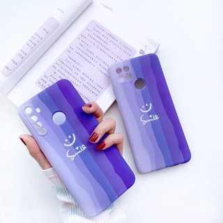 เคสวีโว่ Case Vivo Y50/Y30 Y53 Y55 Y71 Y81 Y91c/Y1s เคสเนื้อกำมะหยี่ ลายสายรุ้งสีม่วง