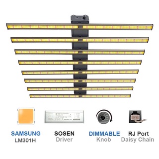 ไฟปลูกต้นไม้🌱 LED Grow Light ชิป Samsung LM301H 4/6/8/12 บาร์ 480W/640W/800W/1200W Full Spectrum with Dimmer