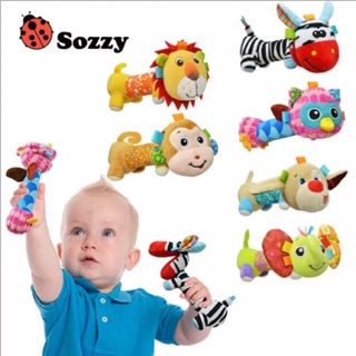 พร้อมส่ง!! ตุ๊กตาเขย่ารูปสัตว์ Sozzy Rattle Stick Soft Plush Toy Animal Baby Doll