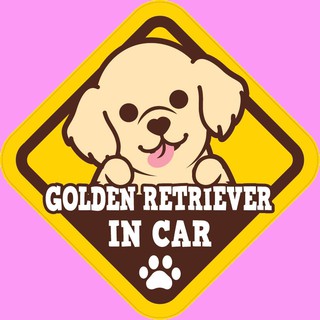 สติ๊กเกอร์ติดรถยนต์ BOC8 สั่งทำ สติ๊กเกอร์ ติดรถ " Golden Retriever " สติ๊กเกอร์ติดรถ แต่งรถ