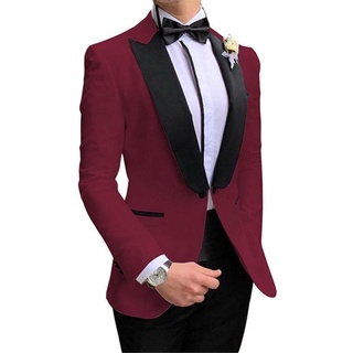 ใหม่มาถึง2ชิ้นชายชุดแฟชั่นพรหม Tuxedos Blazer Slim Fit แจ็คเก็ตอาหารค่ำเจ้าบ่าวสำหรับงานแต่งงาน (Blazer + กางเกง + Tie)n