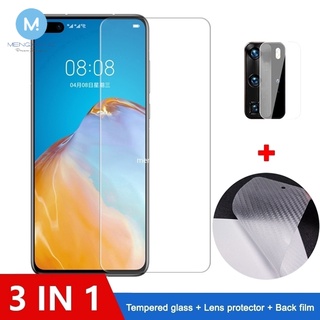 ฟิล์มกระจกนิรภัยกันรอยหน้าจอ 3-in-1 สําหรับ Huawei P40 Huawei P40 P30 P20 Lite 2019 Pro Huawei Y7P Y7 P Nova 7i