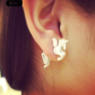 Kiel 1Pc Women Punk Cool Stereoscopic ยูนิคอร์นม้าอัญมณีต่างหู Ear Stud