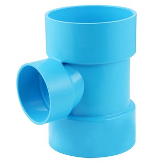 Joints REDUCING FAUCET TEE SOCKET PVC SCG 4"X2 1/2" LITE BLUE Pipe fitting Water supply system ข้อต่อ ข้อต่อสามทางลด-บาง