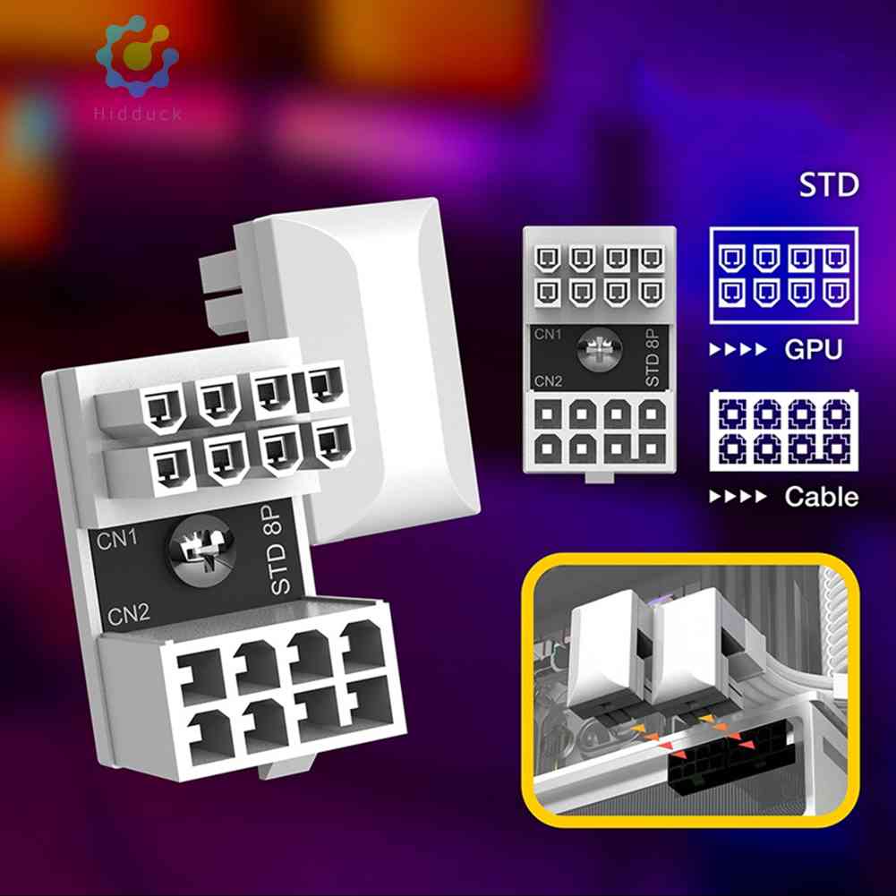 Hidduck.th อะแดปเตอร์พาวเวอร์ซัพพลายการ์ดจอ GPU ตัวเมีย 180 องศา เป็นตัวผู้ 8 Pin สําหรับกราฟฟิกตั้งโต๊ะ