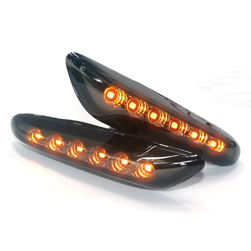 For BMW E60 E61 M5 Smoked Lens LED Side Blinker Repeator Marker Turn Signal Indicator Light Stylish 