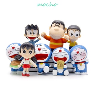 Mocho โมเดลตุ๊กตาฟิกเกอร์ Doraemon 8 ชิ้น/ชุด