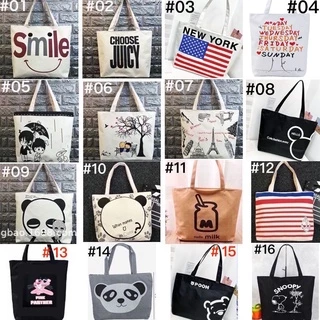 กระเป๋าผ้า TOTE สไตล์ญี่ปุ่นกระเป๋าผ้านิ่ม.เนื้อผ้าดี.ใส่ของได้เยอะมีซิปด้วย.