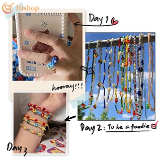 IFME Colorful Beads Necklace Ring Bracelet Women Jewelry Waterproof Fashion Accessories