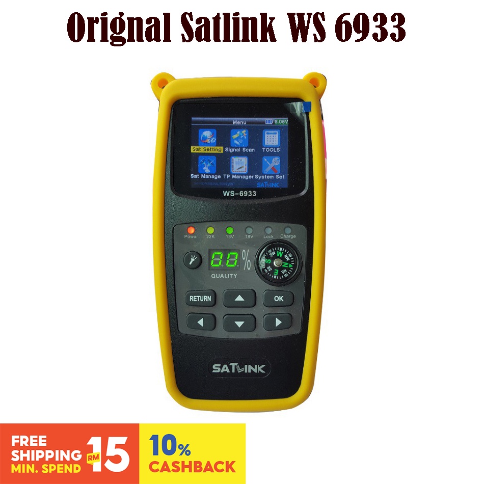 ⭐⭐⭐Orignal Satlink WS 6933 HD Satellite Finder สําหรับตัวรับสัญญาณทีวีดาวเทียมรองรับเอาต์พุต HD Digi