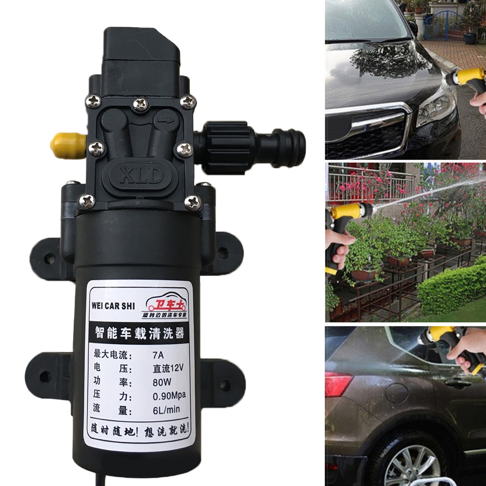 Portable DC12V 80W High Pressure Electric Water Pump Cigarette Car Lighter with 2.8m Cable for Car W