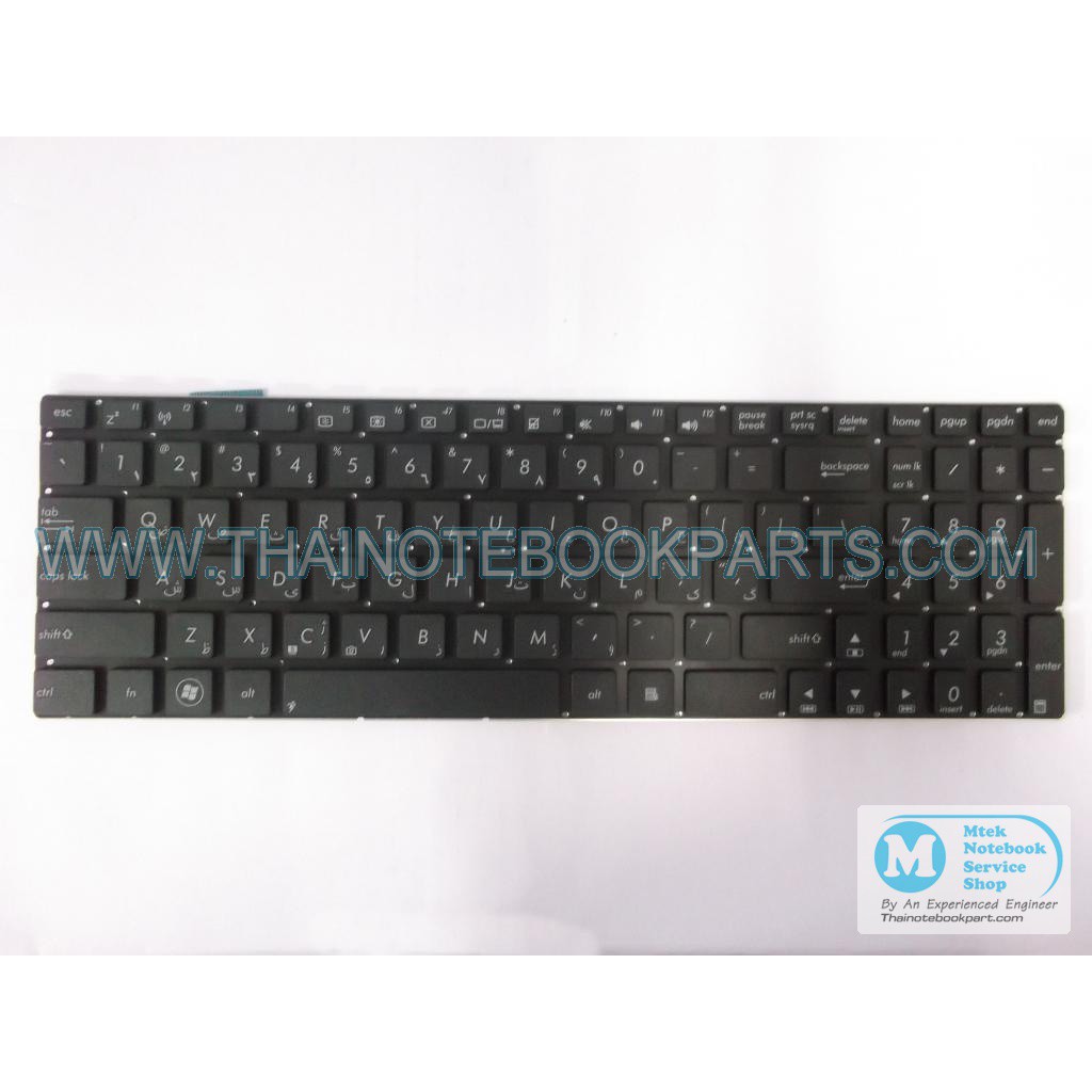 คีย์บอร์ดโน้ตบุ๊ค Asus N56 N76 U500 Black Without Frame 9Z.N8BSU.101 (สินค้าใหม่, แป้นพิมพ์ ENG-IR )