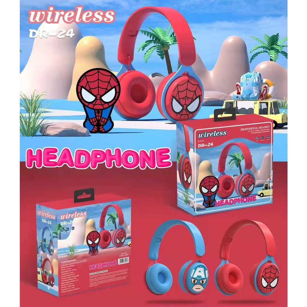 Disney Marvel หูฟังบลูทูธไร้สาย พร้อมไมโครโฟน ลายสไปเดอร์แมน กัปตันอเมริกา มิกกี้เมาส์ สําหรับเด็ก ราคา ถูกที่สุด ดีลบีเคเค แกลเลอรีภาพที่ 2
