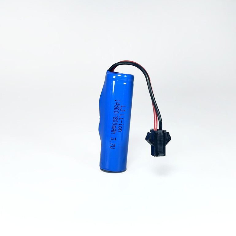 แบตเตอรี่ ขนาด 3.7 V. 800 mAh หนึ่งเซล แจ็คดำ