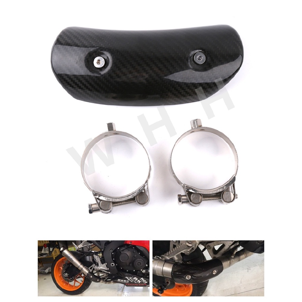 Honda CBR650F/CB650F/CB650R/CBR650R ดัดแปลงคาร์บอนไฟเบอร์ท่อไอเสียฉนวนกันความร้อนด้านหน้า