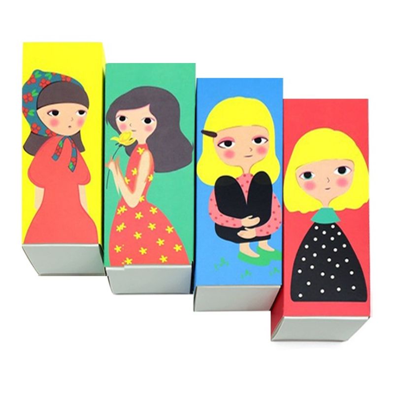 กล่องใส่ขนมคุ๊กกี้ ใส่มาการอง ลายเด็กผู้หญิง แพ็คละ 10ใบ - รูปที่ 2