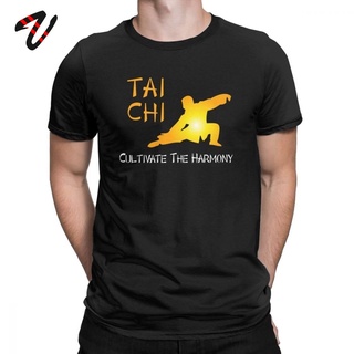 เสื้อยืด ผ้าฝ้าย 100% พิมพ์ลาย Tai Chi Cultivate The Harmony สไตล์จีน สําหรับผู้ชาย