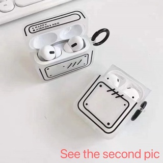 INPODS เคสหูฟัง TPU แบบนิ่ม ทรงสี่เหลี่ยม กันกระแทก พร้อมตะขอ สําหรับ Apple AirPods 1 2 3 Pro 12 2 3 เคส airpods pro เคส airpods