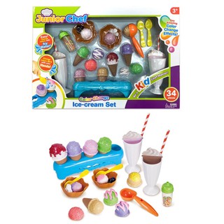 Junior Chef Color Change Ice Cream Set เปลี่ยนสีได้เมื่อโดนน้ำเย็นและเปลี่ยนสีกลับได้