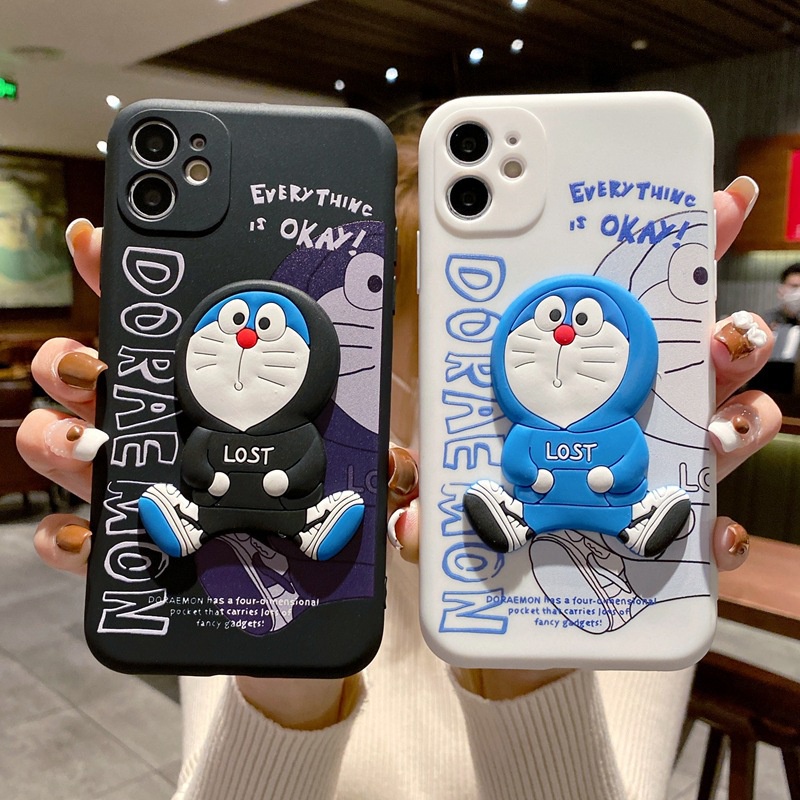 เข้ากันได้สำหรับ Xiaomi Redmi Note 14 13 Pro 12S 11S 10S 9S Redmi 15C 14C A5 13C A3 A2 A1 12C 10C 9A 9C 9T เคสโทรศัพท์มือถือ ลายการ์ตูนโดราเอมอน สามมิติ สําหรับ