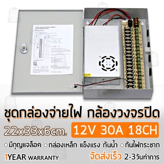 รับประกัน 1 ปี - ตู้ไฟฟ้า สวิตชิ่ง 12V 30A ตู้ไฟสำเร็จรูป กล่องแปลงไฟ กล่องจ่ายไฟ กล้องวงจรปิด Switching Power Supply