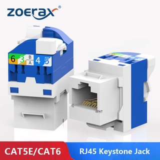 Zoerax โมดูลแจ็คเชื่อมต่อเครือข่ายอีเธอร์เน็ต Cat5e Cat6 RJ45 10 ชิ้น