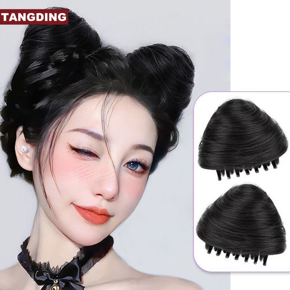 【COD Tangding】1/2 ชิ้น วงกลม หูแมว คว้าการ์ด หัวซาลาเปา น่ารัก เครื่องเทศ สาวขี้เกียจ ซาลาเปา กระเป๋าผม วิกผมจําลอง ขนปุย