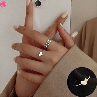 【xijing3】2pcs/set Personality love ring fashion light luxury niche design open ring ladies ring