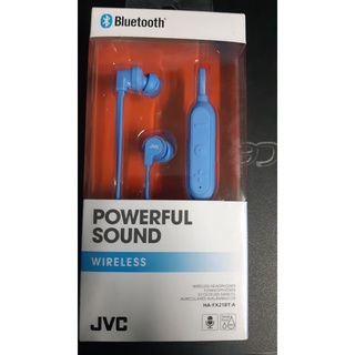 JVC HAFX21BT Powerful Sound Wireless Bluetooth In Ear Headphones - BLUE