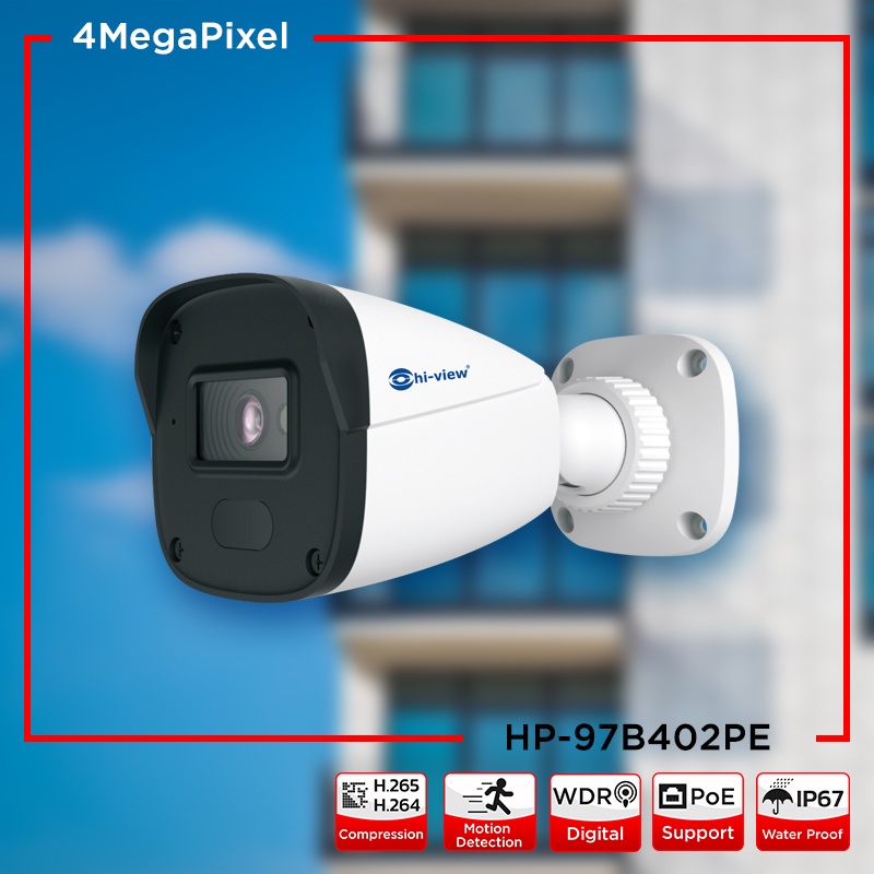 กล้องวงจรปิดความละเอียด 4 ล้าน Hiview รุ่น HP-97B402PE สินค้าของแท้รับประกันศูนย์ 2 ปี สามารถออกใบกำ