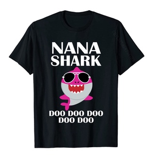 เสื้อยืดคอกลมเสื้อยืดผ้าฝ้าย พิมพ์ลาย Nana Shark Doo Doo Doo สุดฮา สําหรับวันแม่ QI2IS-5XL