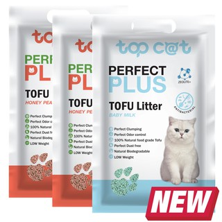 ทรายเต้าหู้ Topcat Perfect Plus 6 ลิตร กลิ่น HoneyPeach 2ถุง Baby Milk 1ถุง