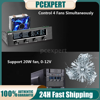 PCER◆Sunshine-tipway STW Multi-Function PC CPU 4 Channel Fan Controller Speed Control Adjuster LCD Cooling Front Panel