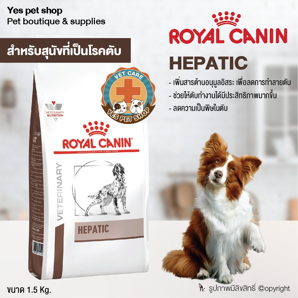 (VT) อาหารสุนัข Royal Canin อาหารเม็ด Hepatic สำหรับสุนัขโรคตับ ขนาด 1.5 กิโลกรัม