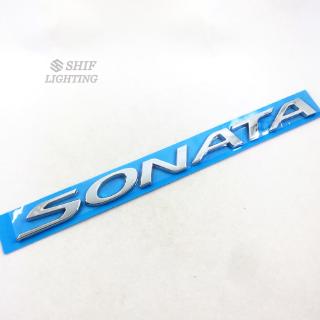 สติกเกอร์ตราสัญลักษณ์ ABS โครเมี่ยม ลายโลโก้ตัวอักษร SONATA สําหรับติดฝากระโปรงหลังรถยนต์ HYUNDAI จํานวน 1 ชิ้น