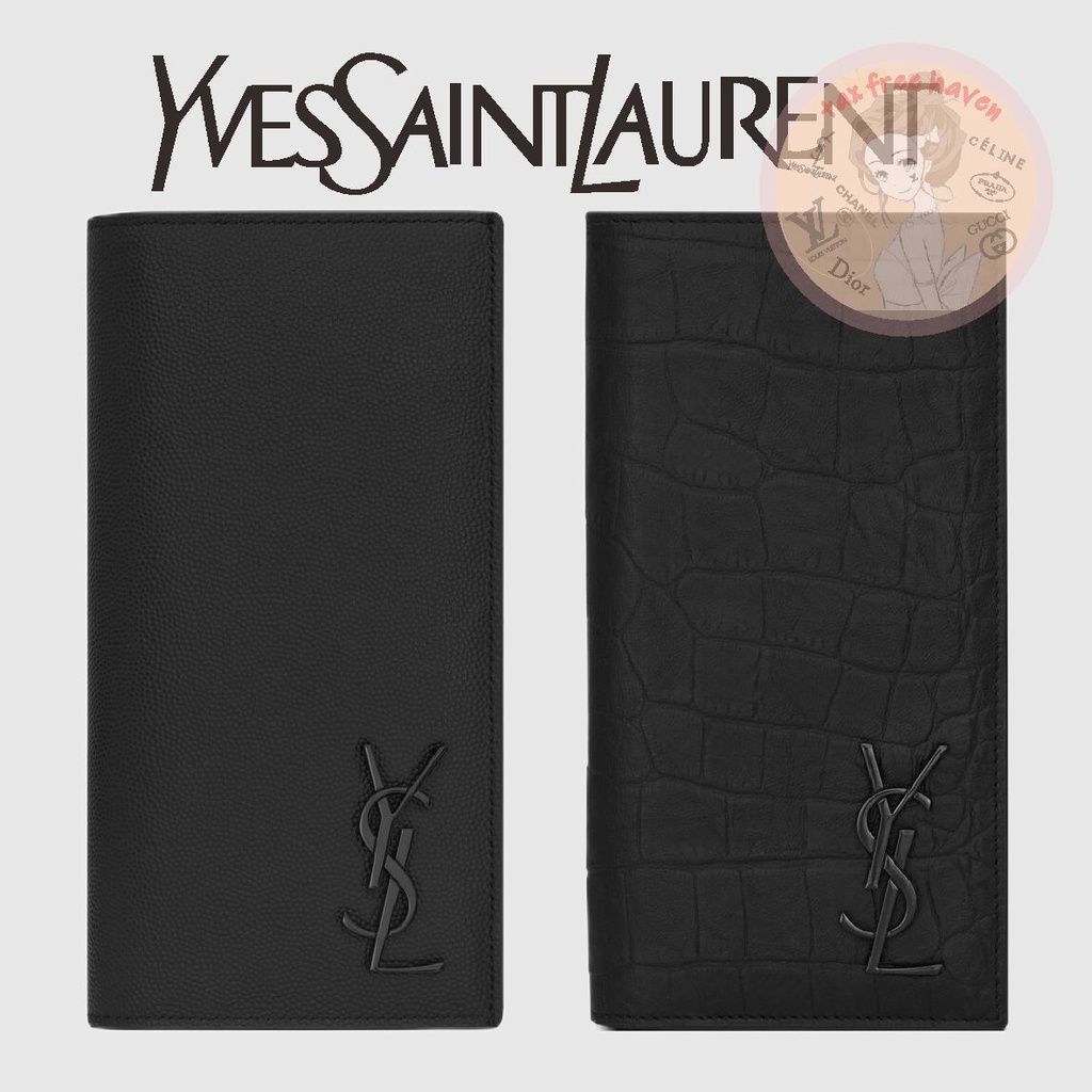 ราคาต่ำสุดของ Shopee 🔥 ของแท้ 100% 🎁YSL/Yves Saint Laurent ใหม่เอี่ยม MONOGRAM กระเป๋าสตางค์หนังลายนูนสไตล์ยุโรป