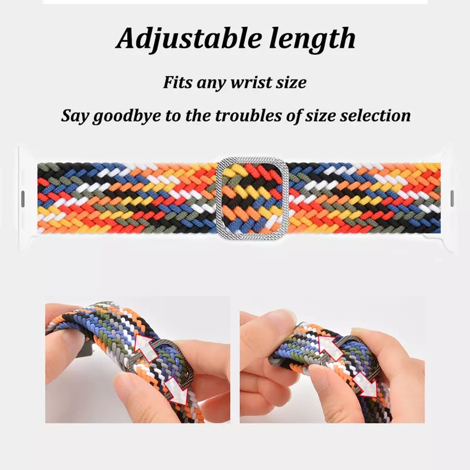 สายนาฬิกาข้อมือไนล่อนสามารถปรับได้สําหรับ Apple Watch 45 มม. 41 มม. 44 มม. 42 มม. 40 มม. 38 มม. สําหรับ Iwatch  7 6 Se 5 4 3 2 1 - รูปที่ 4