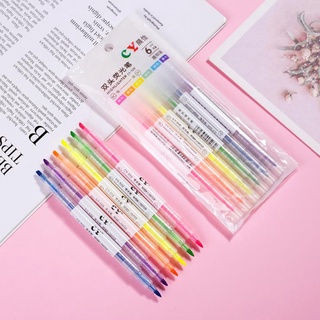 🌈พร้อมส่ง🌈 ไฮไลท์ ปากกาไฮไลท์ มี 2 หัว ปากกาเน้นข้อความ ปากกา