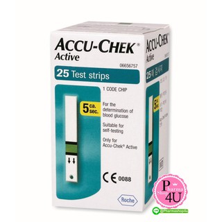 Accu-Chek Active Test Strip แผ่นตรวจน้ำตาลรุ่น Active 25 แผ่น #969