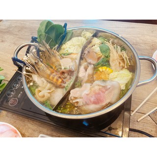 หม้อชาบู หม้อสุกี้ สแตนเลสคุณภาพดี แบบ2ช่อง