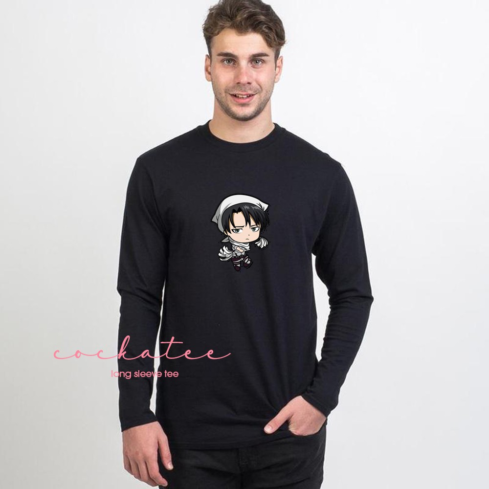 Aot Tee - Levi AOT Kaos - เสื้อยืด AOT Levi Ackermann - Kaos Polos เสื้อยืดแขนยาว Cockatee COC56