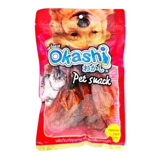 OKASHI SNACK DOG AND CAT ขนมขบเคี้ยวสำหรับสุนัข และแมว (สันในไก่อบแห้ง 300 กรัม)