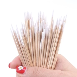 Rou Bao ขายส่ง สําลีก้าน ไม้ทําความสะอาดเล็บ ปลายไม้ หัวสําลี แก้ไขรายละเอียดเล็บ เครื่องมือล้างเล็บ