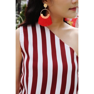 Red &amp; White  - One Shoulder Tops  เสื้อปาดไหล่