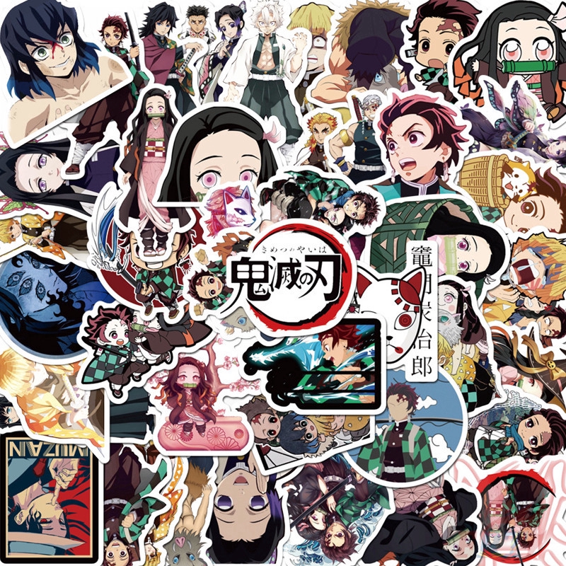 ชุดสติกเกอร์ 50 ชิ้น ลาย Demon Slayer : Kimetsu No Yaiba - Series 03 สำหรับตกแต่งแล็ปท็อป สเก็ตบอร์ด งาน DIY