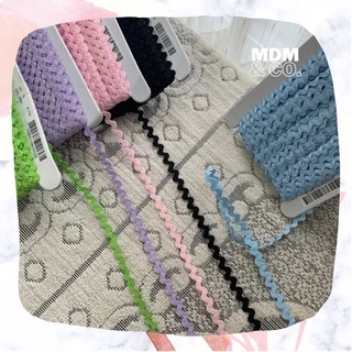 [ขายยกพับ] 〰 เทปถักซิกแซก สำหรับตกแต่ง (Ric Rac Braid) กว้าง 0.8 ซม. | 1 พับมี 36 หลา 🌈 | ริบบิ้นตกแต่งสำหรับงาน DIY 〰