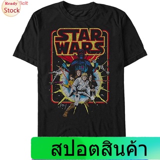 เสื้อยืดลำลอง Star Wars Mens Old School Comic Graphic T-Shirt Sports T-shirt