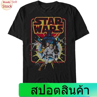 เสื้อยืดลำลอง Star Wars Mens Old School Comic Graphic T-Shirt Sports T-shirt