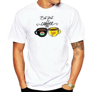 [COD]เสื้อยืด ผ้าฝ้าย พิมพ์ลาย But First Coffee Friends Gilmore สีขาว ไซซ์ S - 3Xl สําหรับผู้หญิงS-5XL