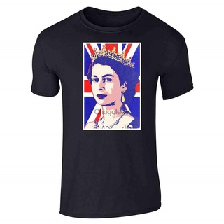 Queen Elizabeth II Union Jack Pop Art Graphic Tee T-Shirt for Men